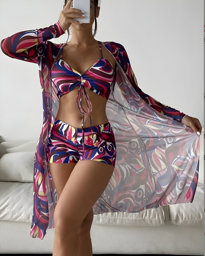 Noëlle™ | Ensemble de Bikini Trois Pièces Élégant