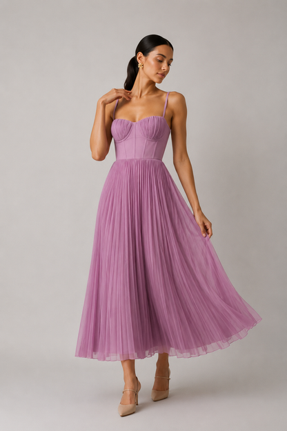 Margaux™ | Robe maxi plissée qui camoufle le ventre élégante