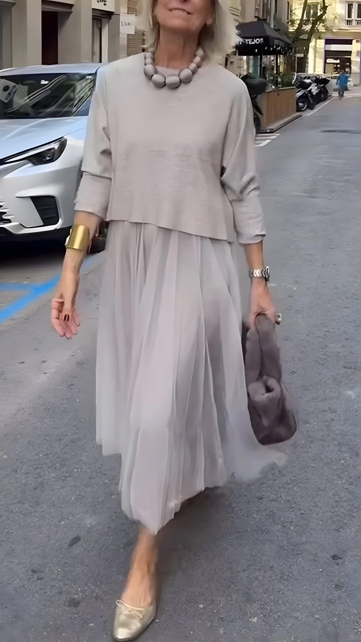 Rosa™ | Élégante Robe Midi Superposée