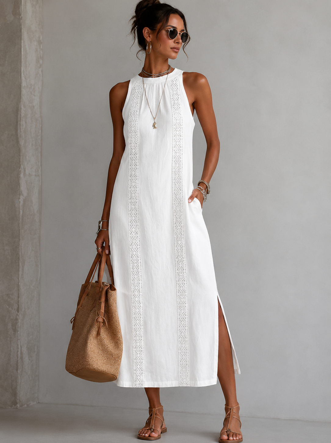Marit™ | Robe Brodée Légère et Gainante