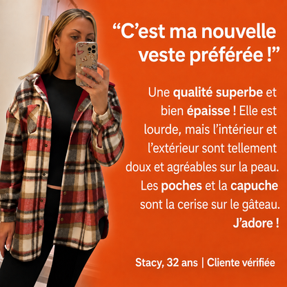 Élodie™ | Veste en flanelle douce avec capuche