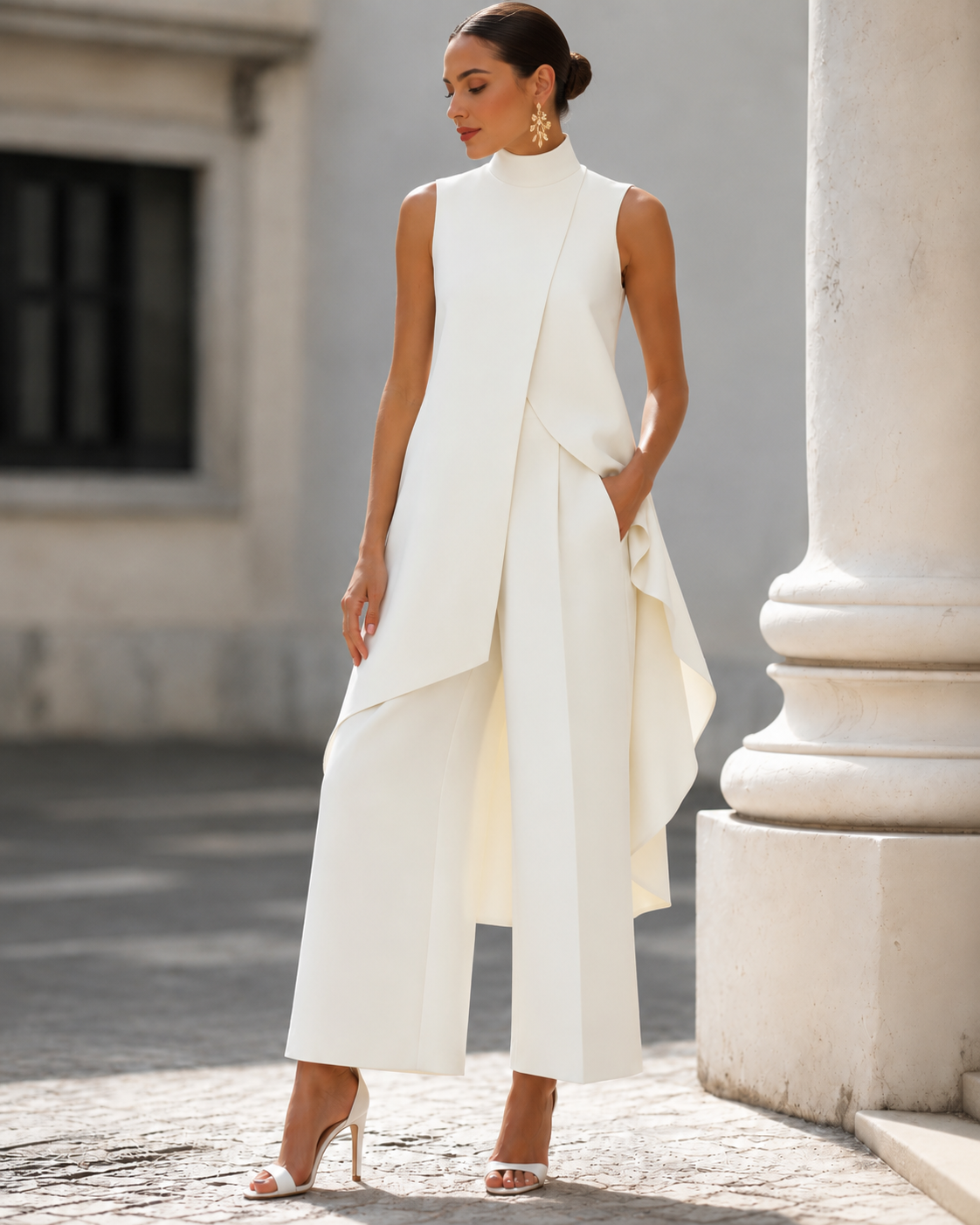 Sara™ | Combinaison Élégante à Jambes Larges