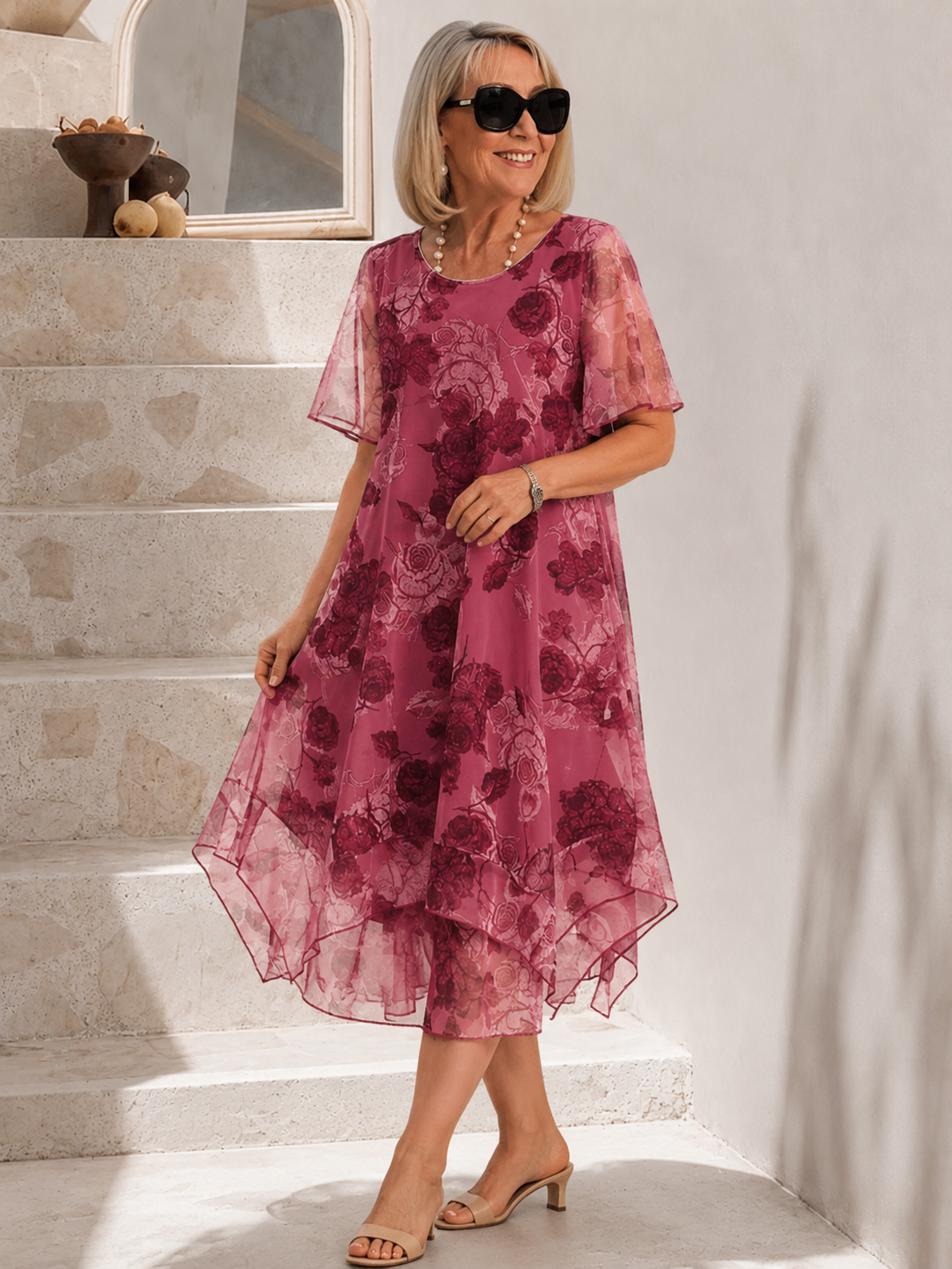 Lune™ | Robe Midi Plissée Gainante