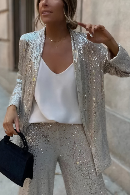 Zami™ | Ensemble Deux Pièces Pailleté Élégant