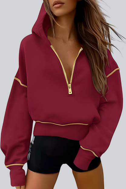 Élise™ | Hoodie Luxe à Zip Demi avec Coupe Relaxée