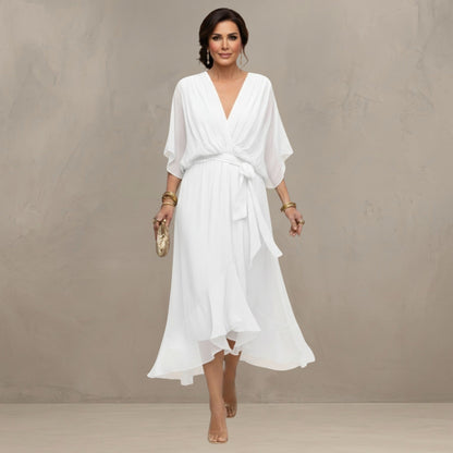 Marta™ | Robe Midi Élégante en Mousseline