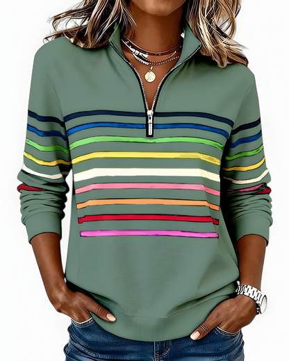Kira™ | Pull zippé rayé confortable