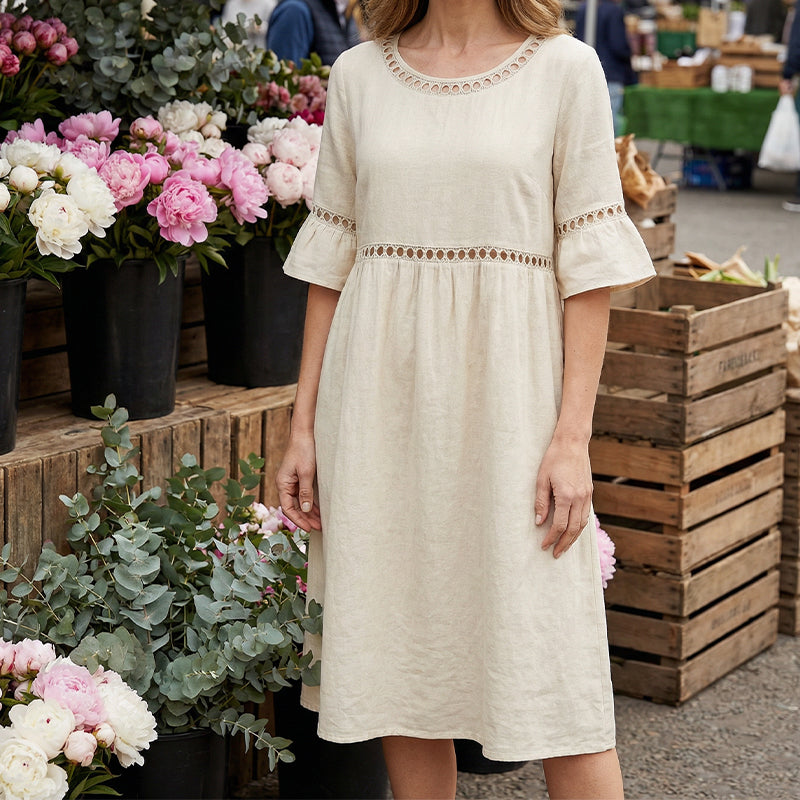 Amara™ | Robe Midi Élégante À Effet Ventre Plat