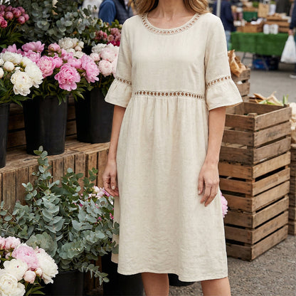 Amara™ | Robe Midi Élégante À Effet Ventre Plat