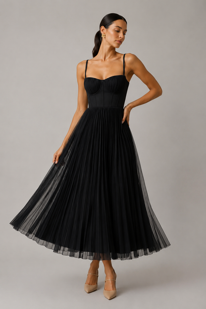 Margaux™ | Robe maxi plissée qui camoufle le ventre élégante