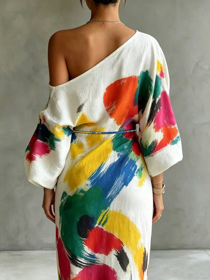 Daniella™ | Robe Maxi Abstraite Fluide
