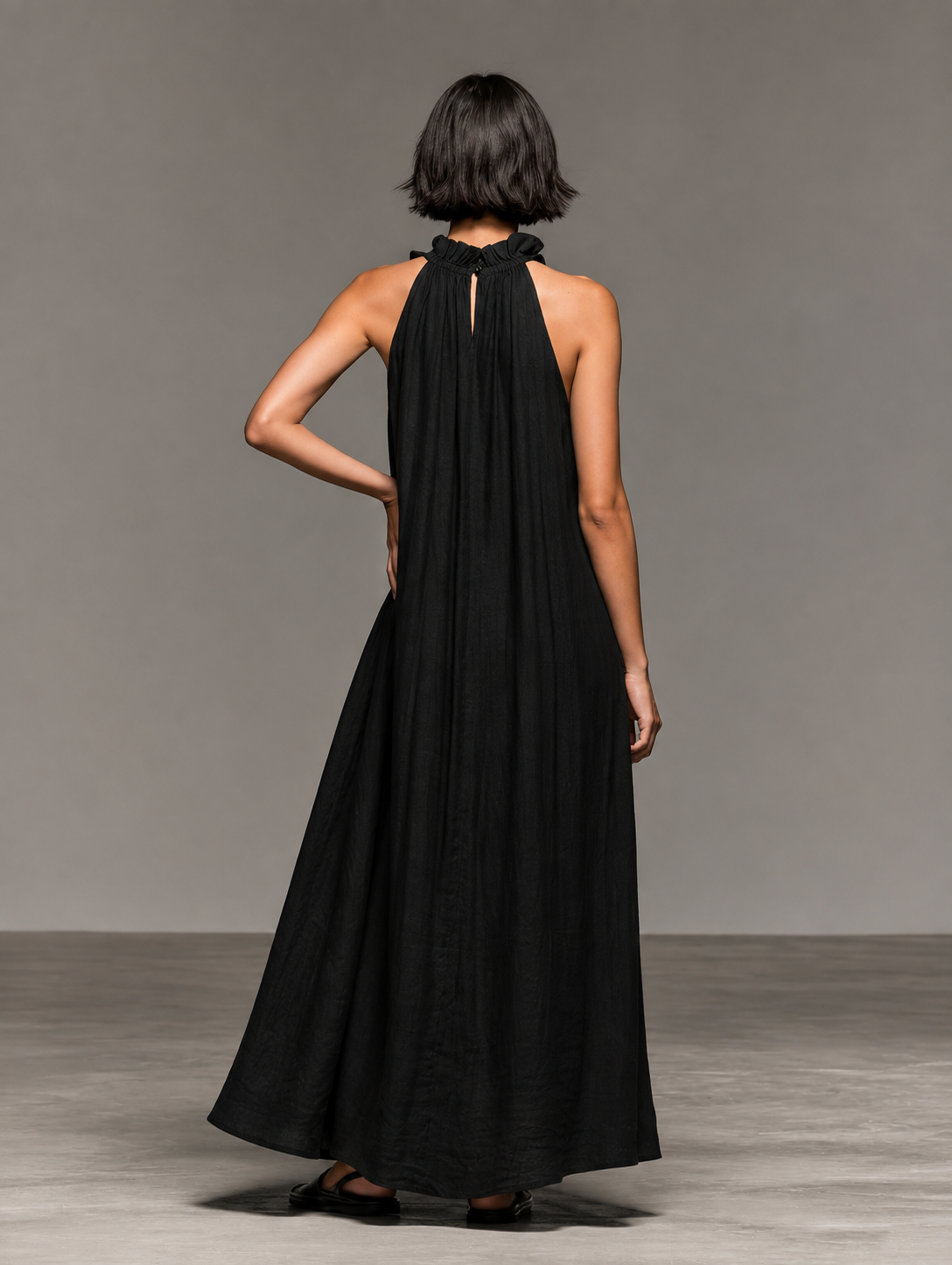Hélène™ | Robe maxi légère et non transparente avec poches qui camoufle le ventre