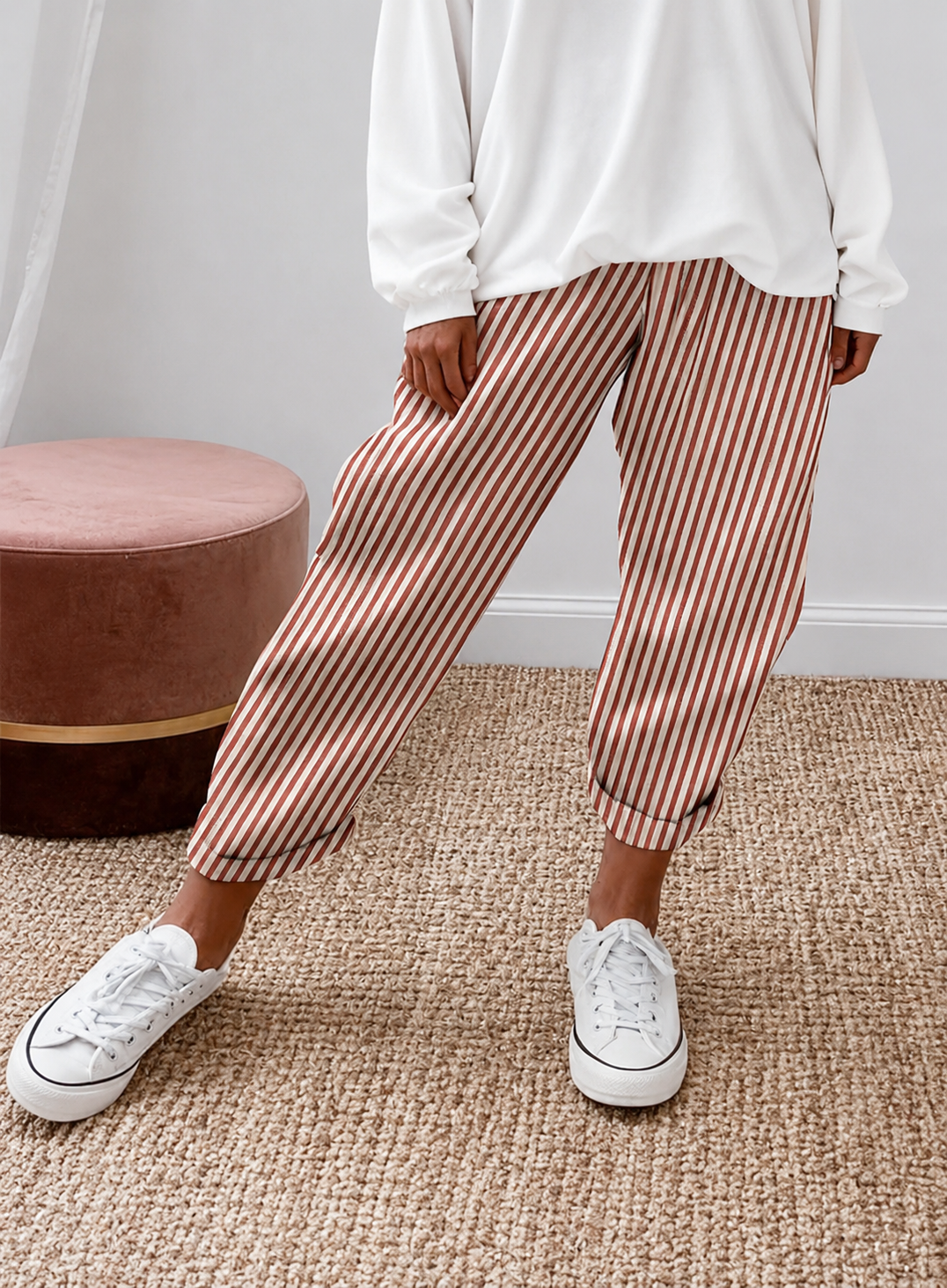 Nora™ | Pantalon Rayé Confortable
