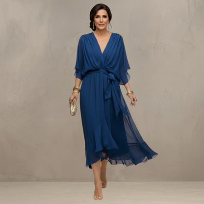 Marta™ | Robe Midi Élégante en Mousseline
