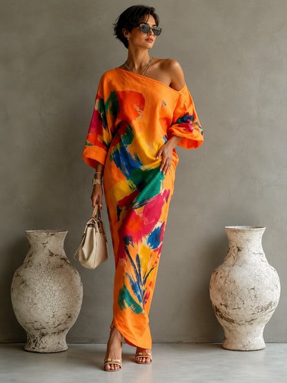 Daniella™ | Robe Maxi Abstraite Fluide