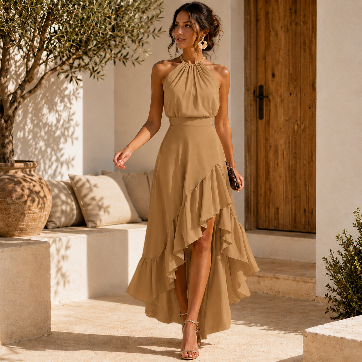 Celina™ | Robe Midi Gainante à Volant