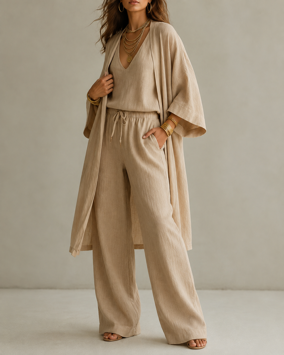 Gaëlle™ | Ensemble 3 pièces décontracté avec pantalon opaque