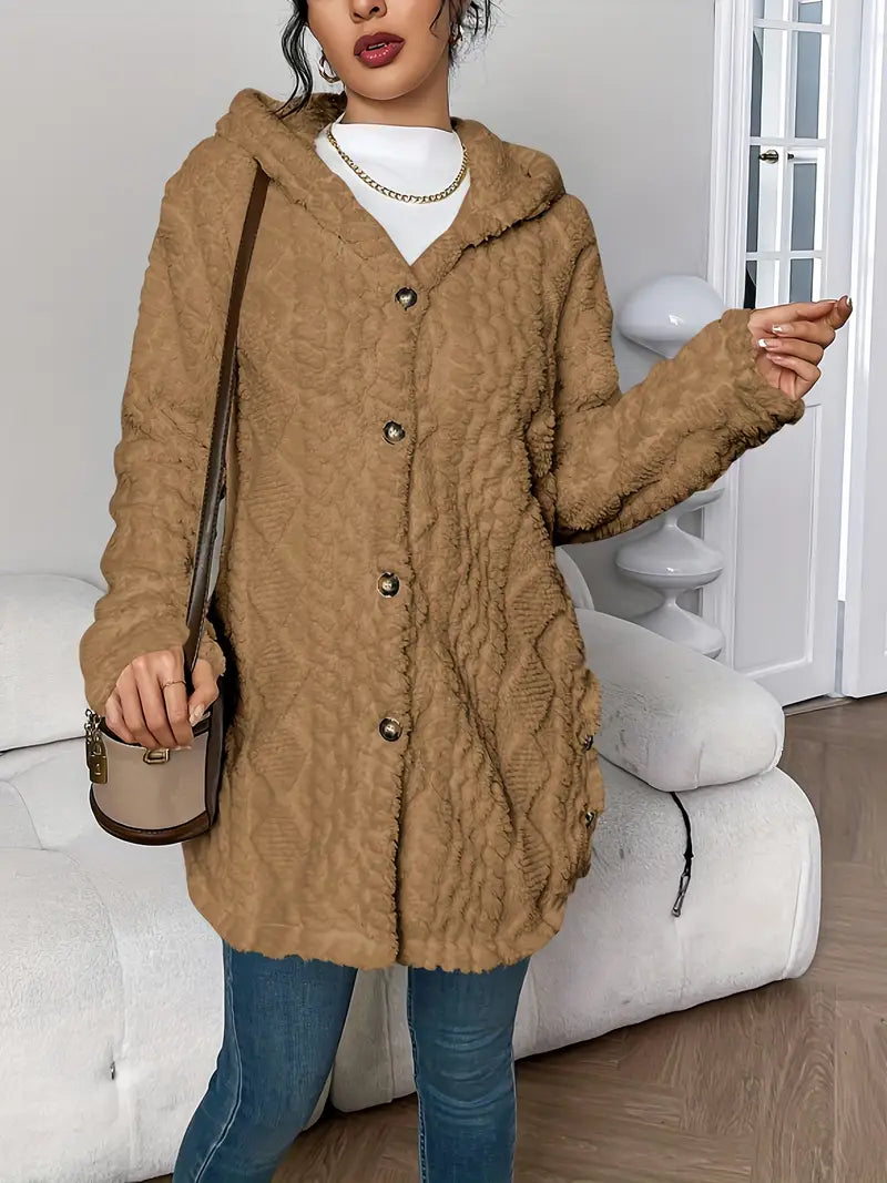 Lisa | Manteau teddy chaud à capuche
