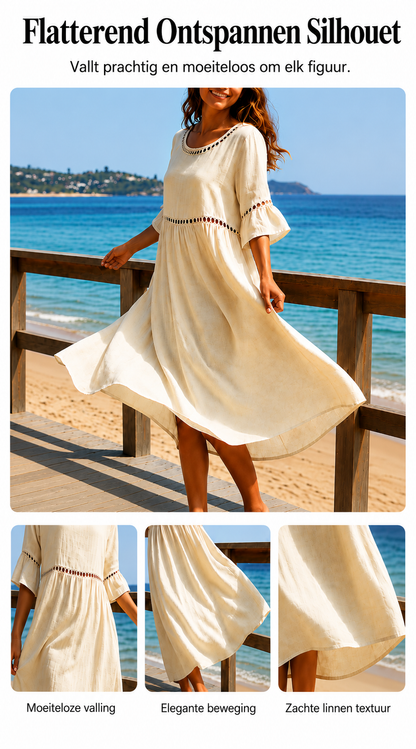 Amara™ | Robe Midi Élégante À Effet Ventre Plat