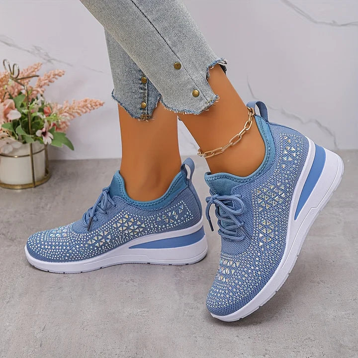 Juliette™ | Baskets compensées orthopédiques à strass 22