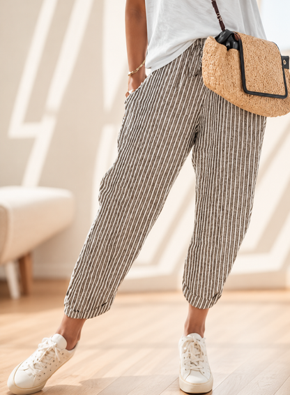 Nora™ | Pantalon Rayé Confortable
