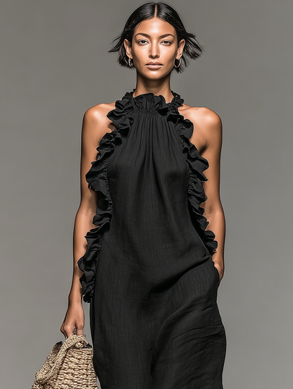 Hélène™ | Robe maxi légère et non transparente avec poches qui camoufle le ventre
