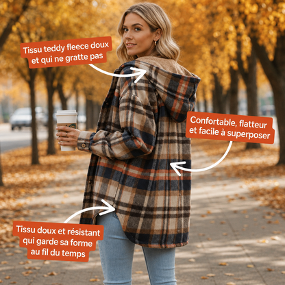 Élodie™ | Veste en flanelle douce avec capuche