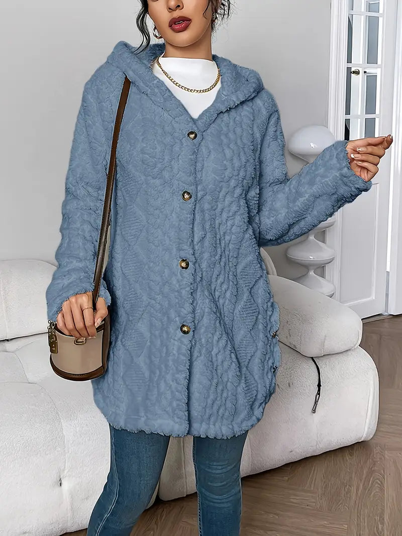 Lisa | Manteau teddy chaud à capuche
