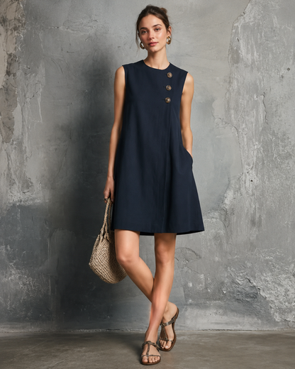 Isaline™ | Robe élégante à boutons isométriques