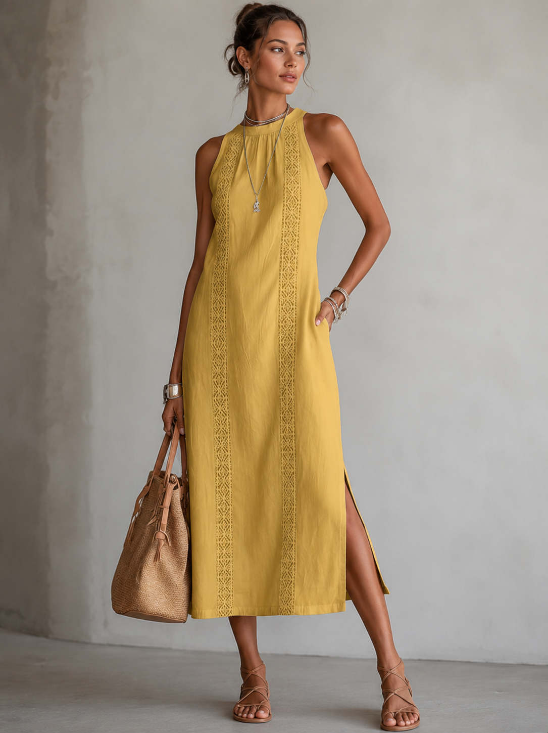Marit™ | Robe Brodée Légère et Gainante