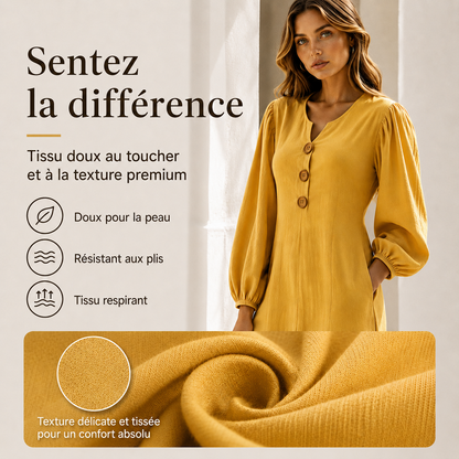 Élodie™ | Robe maxi qui camoufle le ventre avec décolleté en V et poches