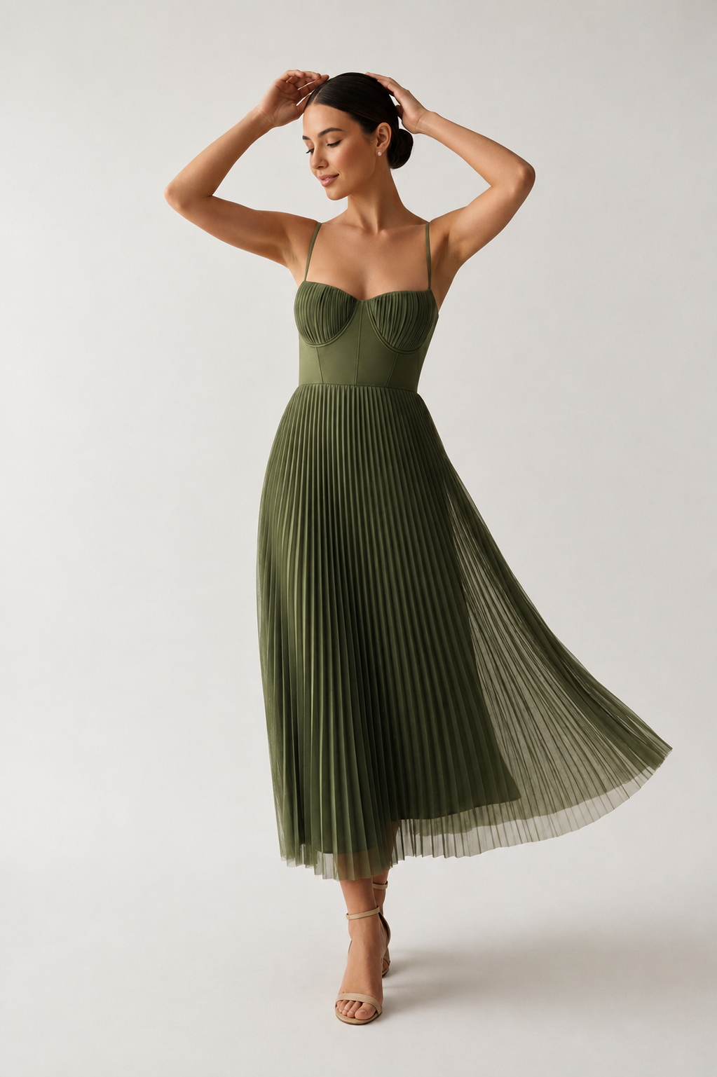 Margaux™ | Robe maxi plissée qui camoufle le ventre élégante
