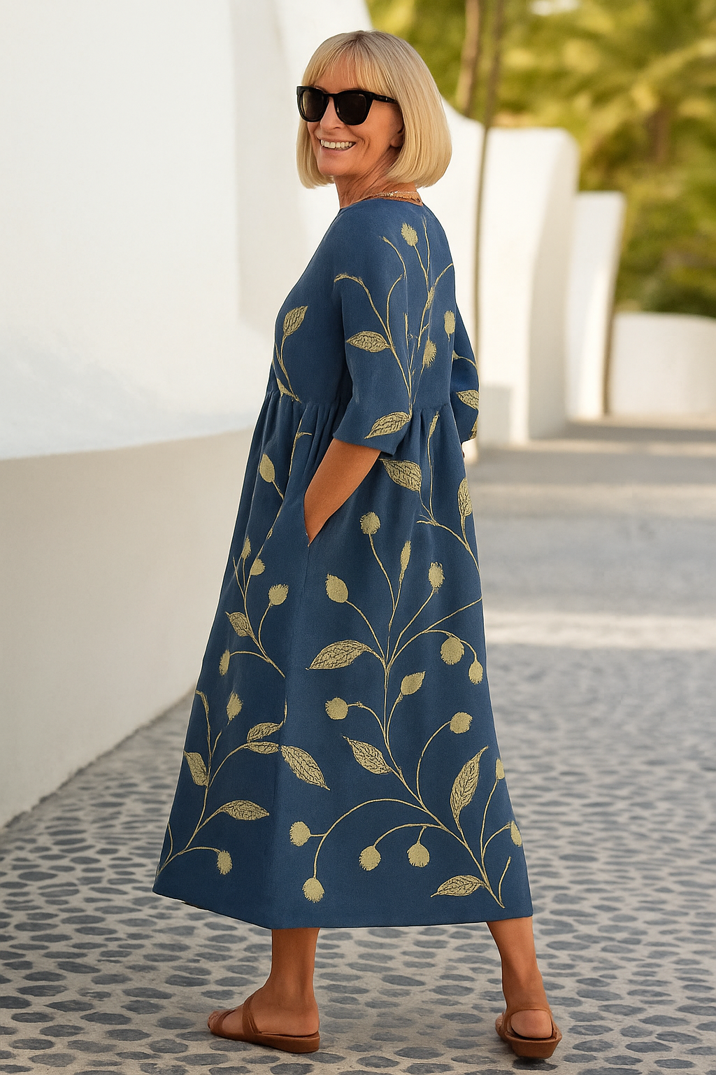 Elin™ | Robe Midi Élégante À Effet Ventre Plat