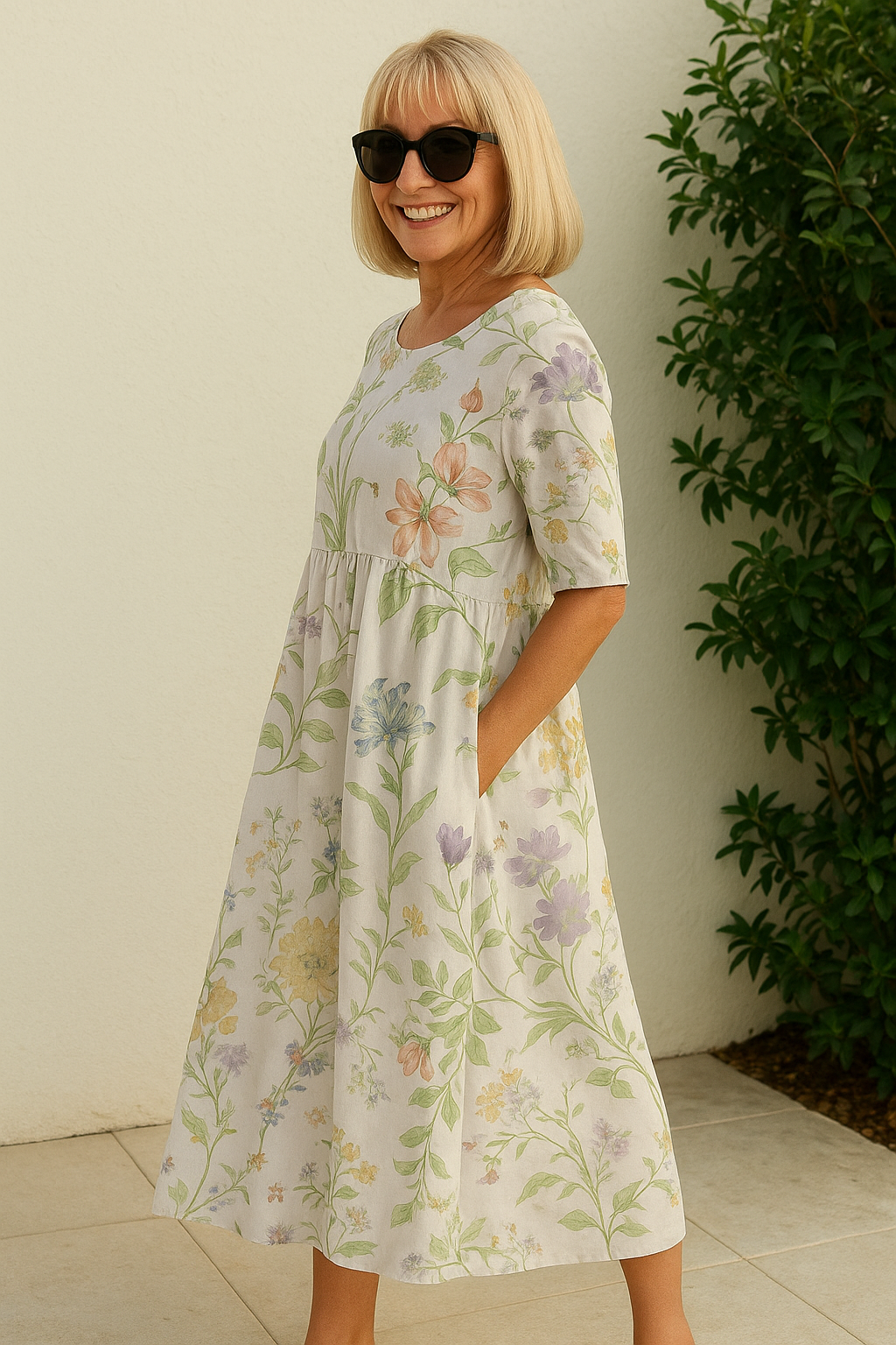 Elin™ | Robe Midi Élégante À Effet Ventre Plat