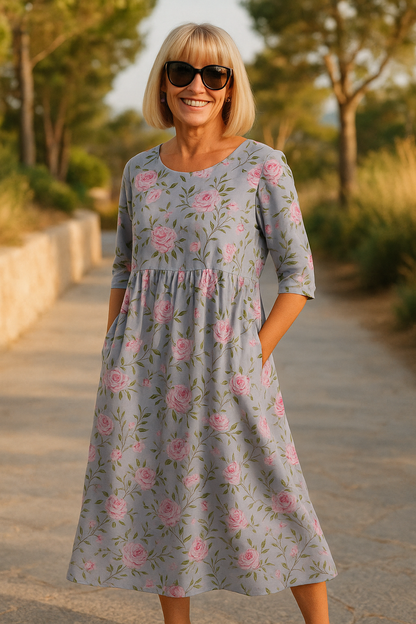 Elin™ | Robe Midi Élégante À Effet Ventre Plat