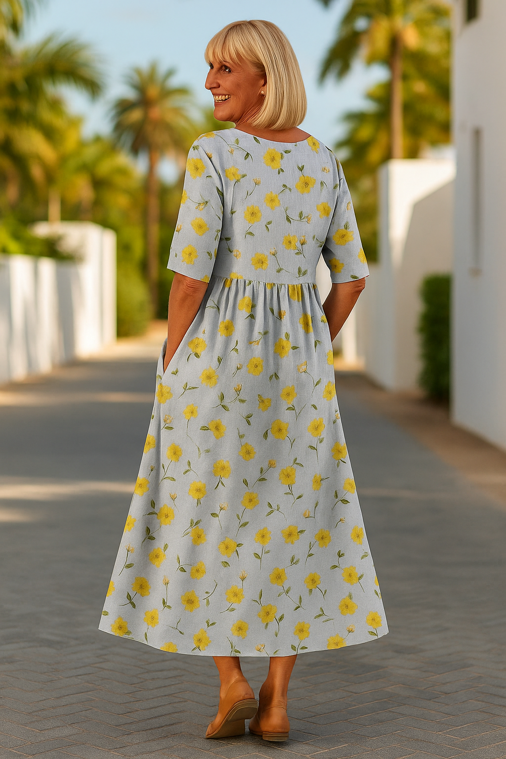 Elin™ | Robe Midi Élégante À Effet Ventre Plat
