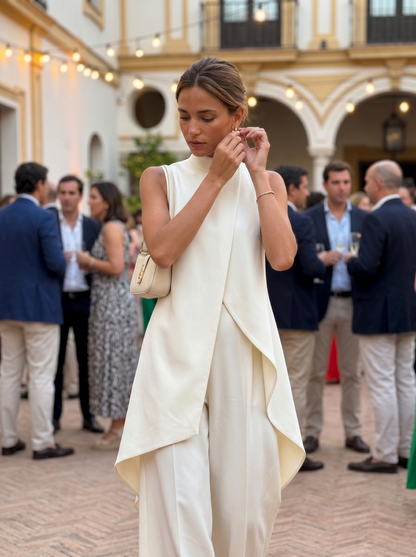 Sara™ | Combinaison Élégante à Jambes Larges