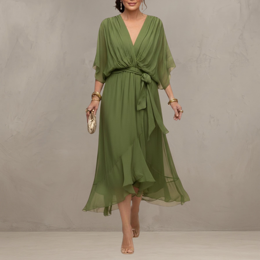 Marta™ | Robe Midi Élégante en Mousseline