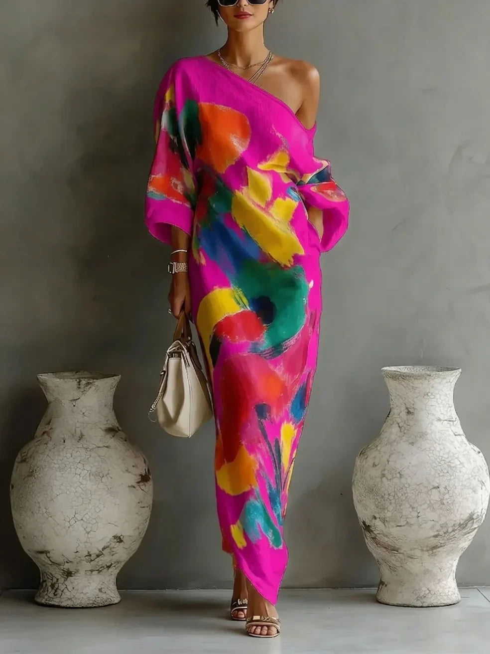Daniella™ | Robe Maxi Abstraite Fluide
