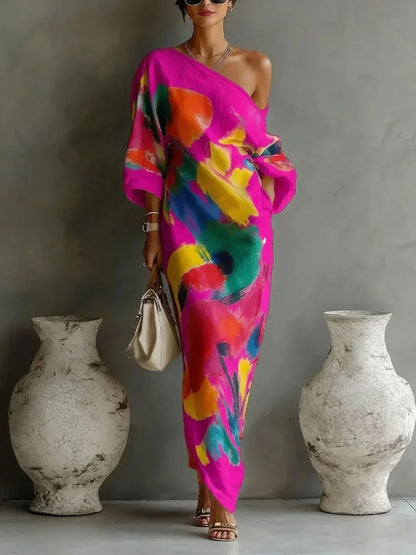 Daniella™ | Robe Maxi Abstraite Fluide