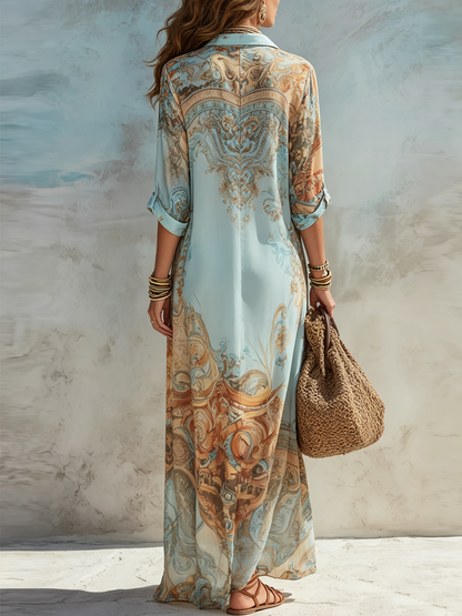 Cleo™ | Robe Chemise Méditerranéenne Élégante
