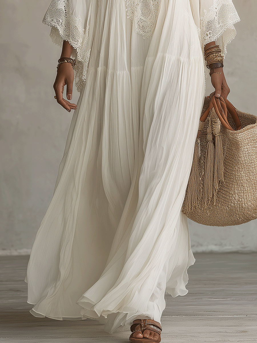 Liora™ | Robe Bohème Gainante avec Dentelle