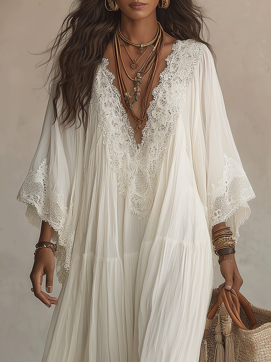 Liora™ | Robe Bohème Gainante avec Dentelle