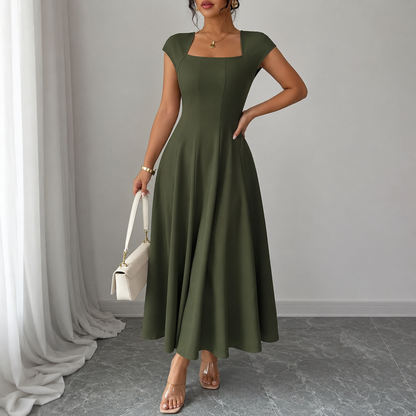 Céline™ | Robe midi A-ligne gainante classique