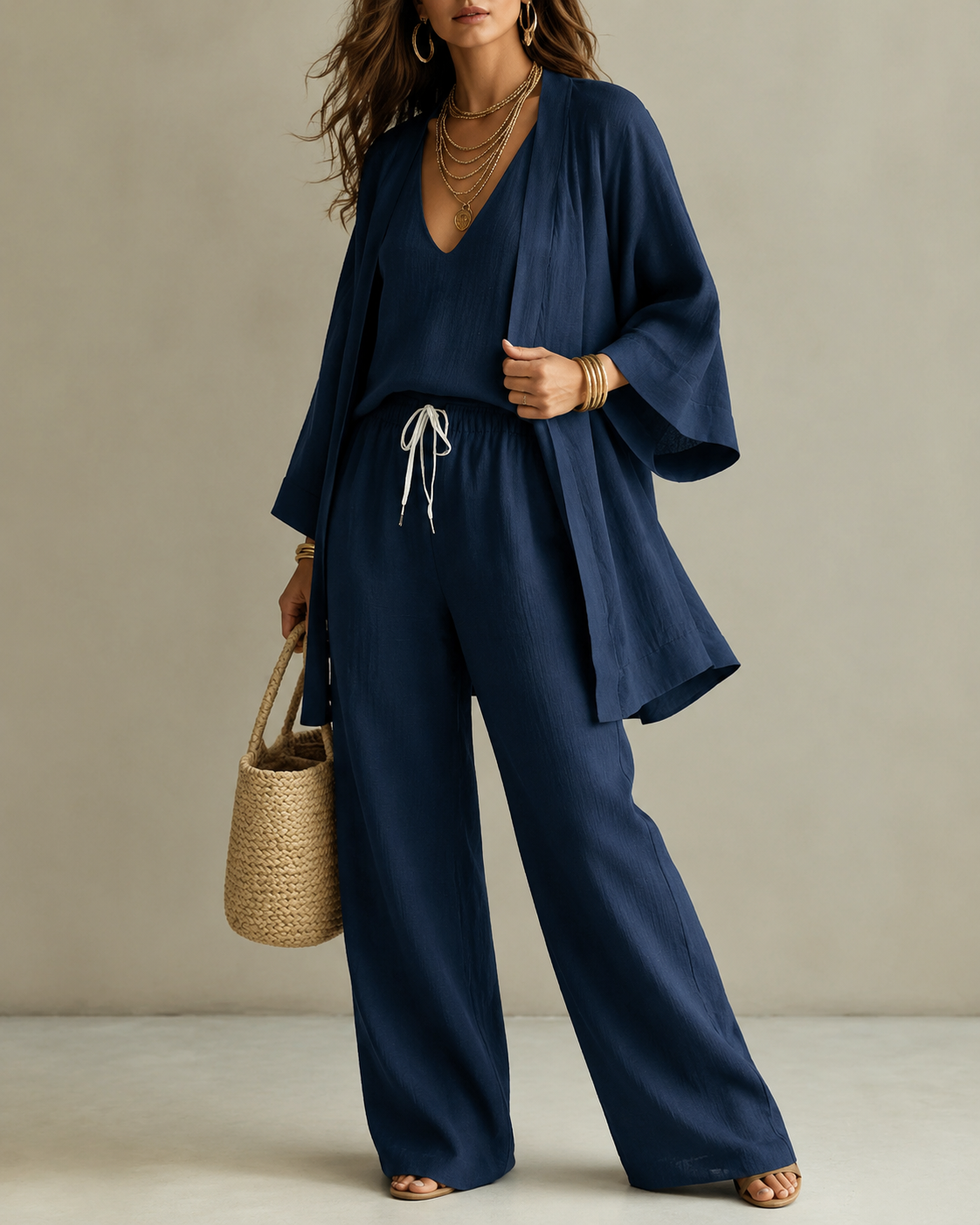 Gaëlle™ | Ensemble 3 pièces décontracté avec pantalon opaque