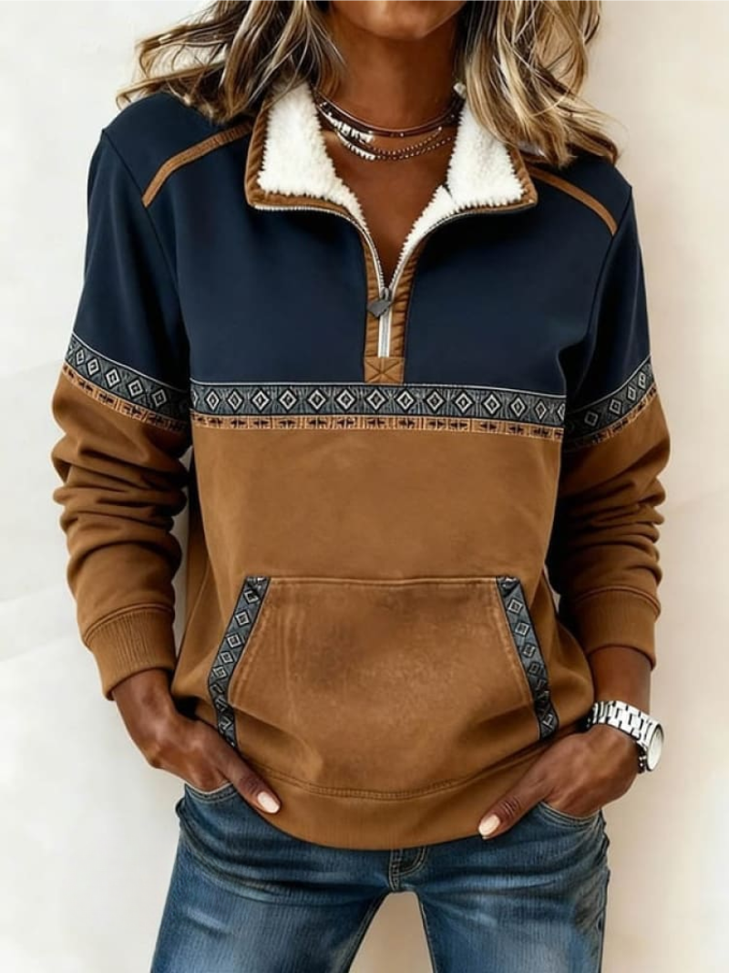 Louise™ | Pull Confortable avec Col en Fleece