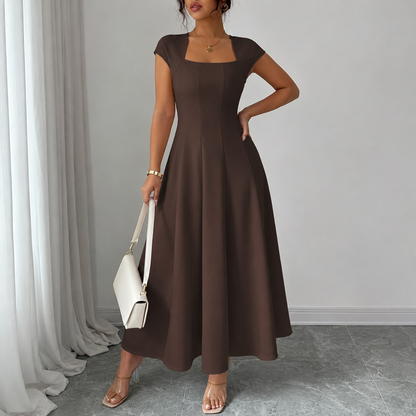 Céline™ | Robe midi A-ligne gainante classique