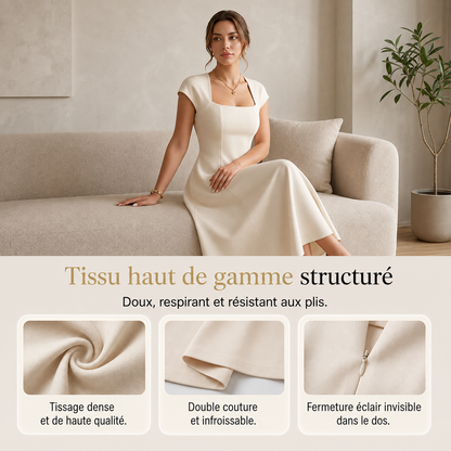 Céline™ | Robe midi A-ligne gainante classique