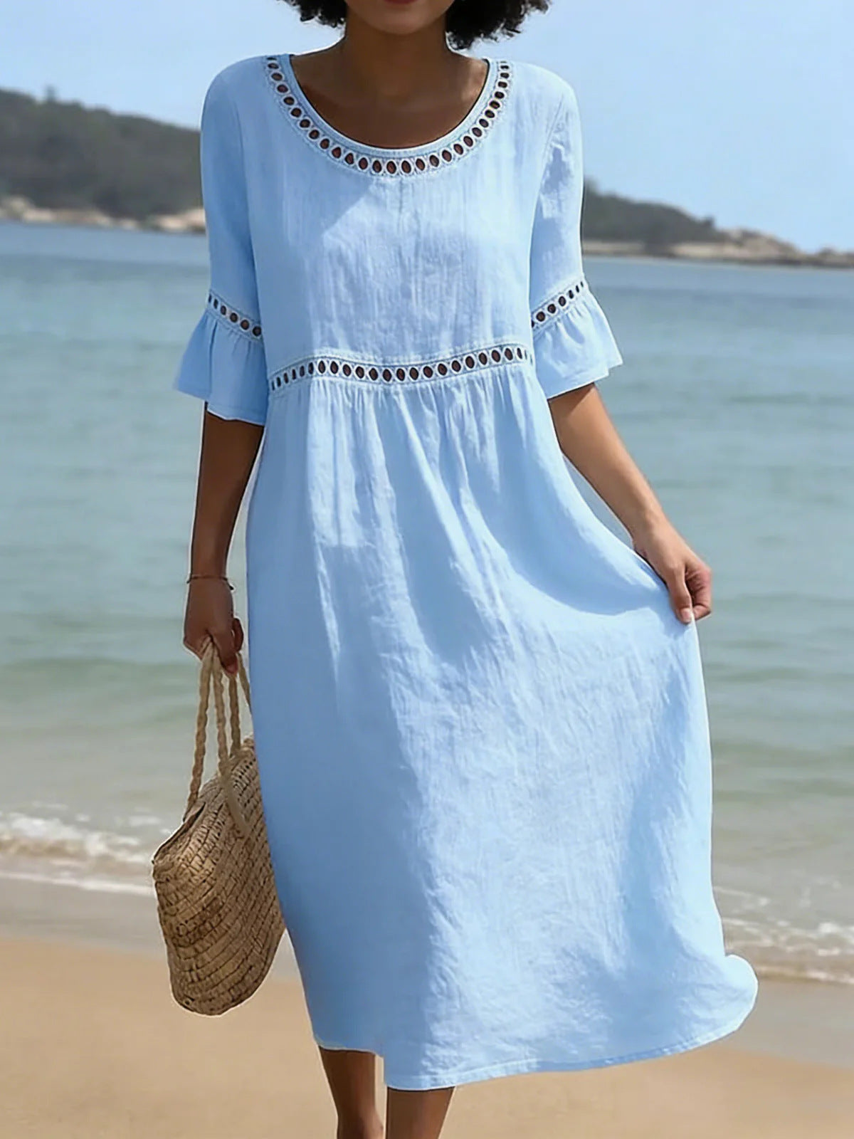 Amara™ | Robe Midi Élégante À Effet Ventre Plat