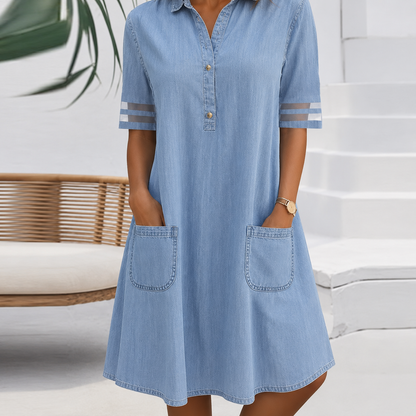 Brittany™ | Robe-Chemise Gainante Effet Denim